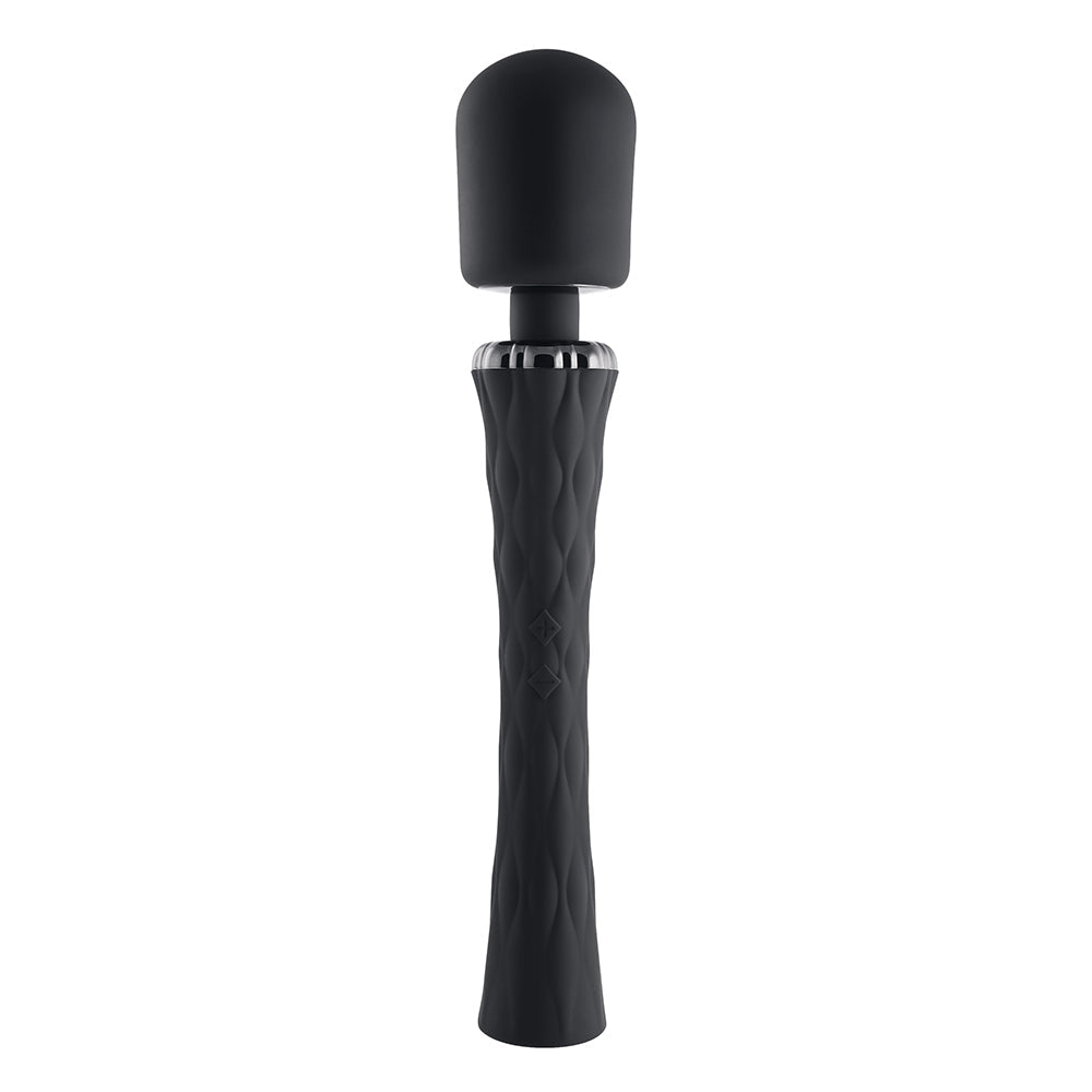 PLAYBOY ROYAL RECHARGEABLE SILICONE WAND VIBRATOR BLACK
