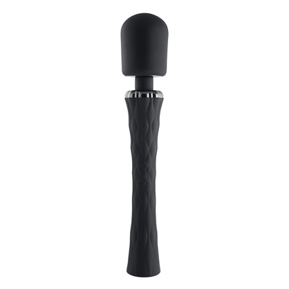 PLAYBOY ROYAL RECHARGEABLE SILICONE WAND VIBRATOR BLACK