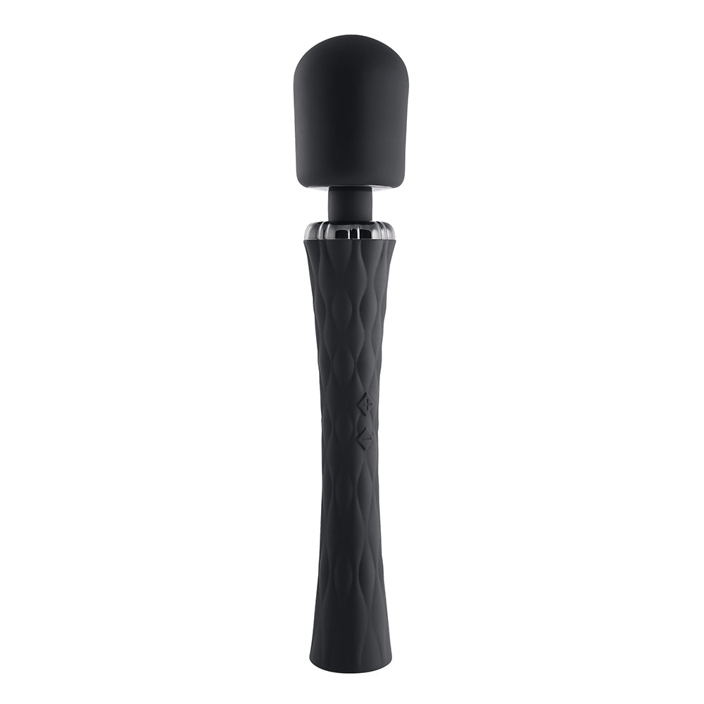 PLAYBOY ROYAL RECHARGEABLE SILICONE WAND VIBRATOR BLACK