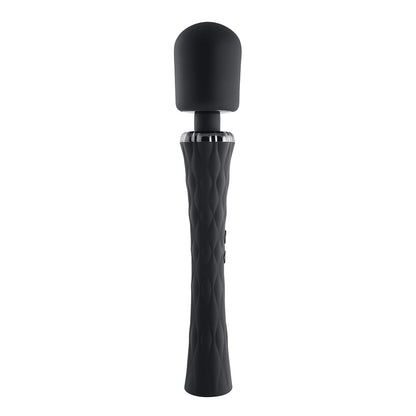 PLAYBOY ROYAL RECHARGEABLE SILICONE WAND VIBRATOR BLACK