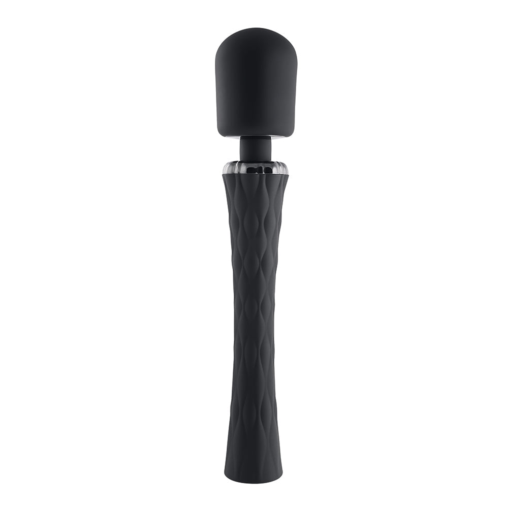 PLAYBOY ROYAL RECHARGEABLE SILICONE WAND VIBRATOR BLACK