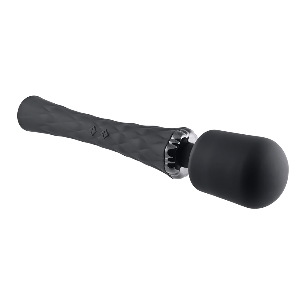 PLAYBOY ROYAL RECHARGEABLE SILICONE WAND VIBRATOR BLACK
