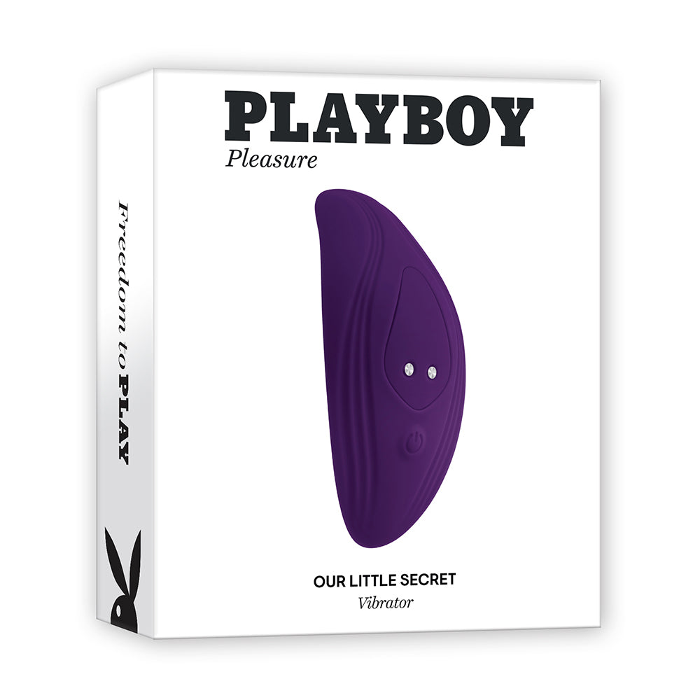 PLAYBOY OUR LITTLE SECRET RECHARGEABLE REMOTE CONTROLLED SILICONE UNDERWEAR VIBRATOR ACAI