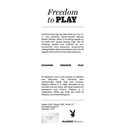 PLAYBOY HOP TO IT RECHARGEABLE THRUSTING SILICONE DUAL STIMULATION VIBRATOR ACAI