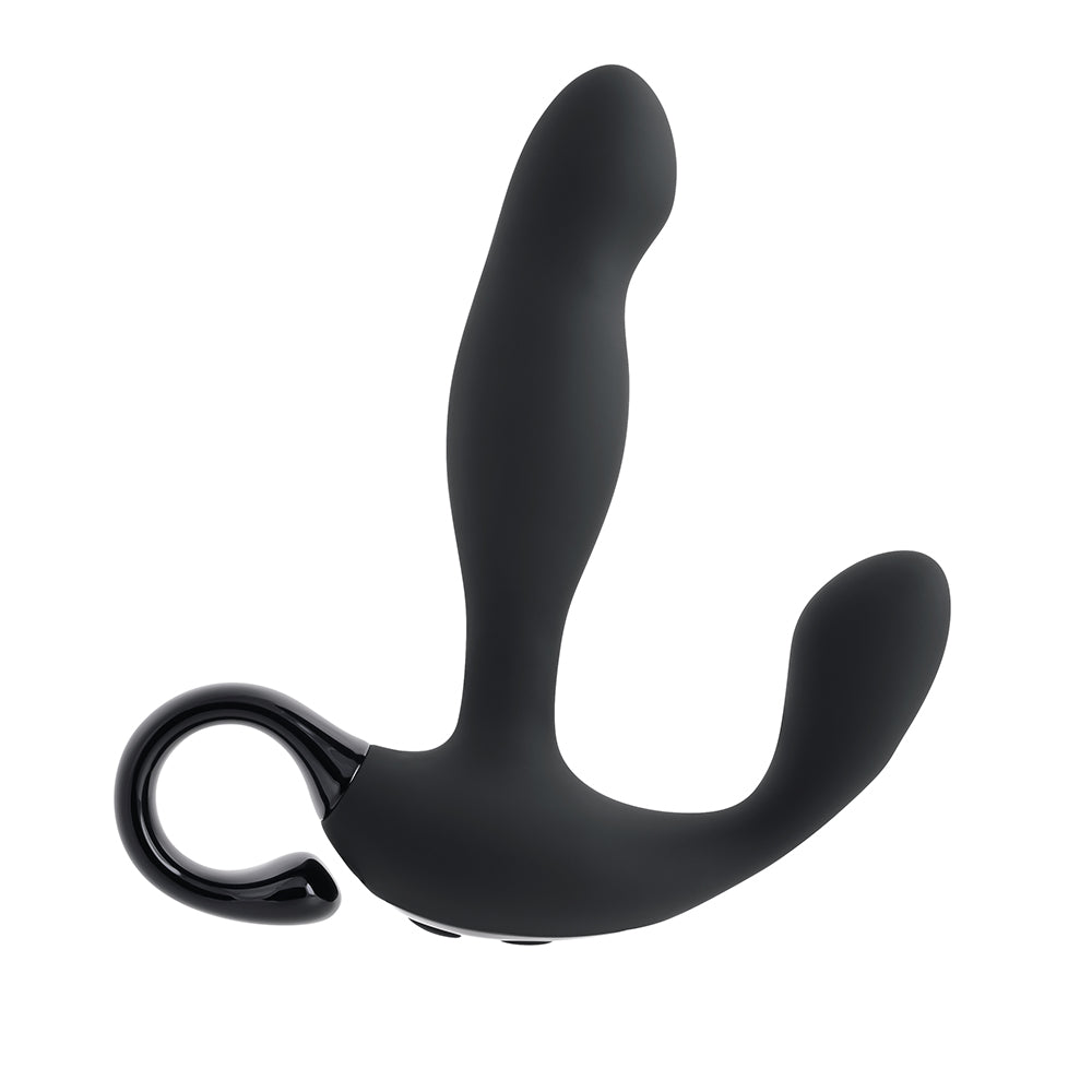 PLAYBOY - MASAJADOR DE PRÓSTATA VIBRATORIO DE SILICONA CON CONTROL REMOTO RECARGABLE NEGRO VEN AQUÍ