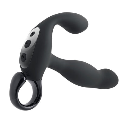 PLAYBOY - MASAJADOR DE PRÓSTATA VIBRATORIO DE SILICONA CON CONTROL REMOTO RECARGABLE NEGRO VEN AQUÍ