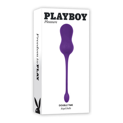 PLAYBOY - DOUBLE TIME RECHARGEABLE REMOTE CONTROLLED VIBRATING SILICONE DUAL KEGEL BALLS ACAI
