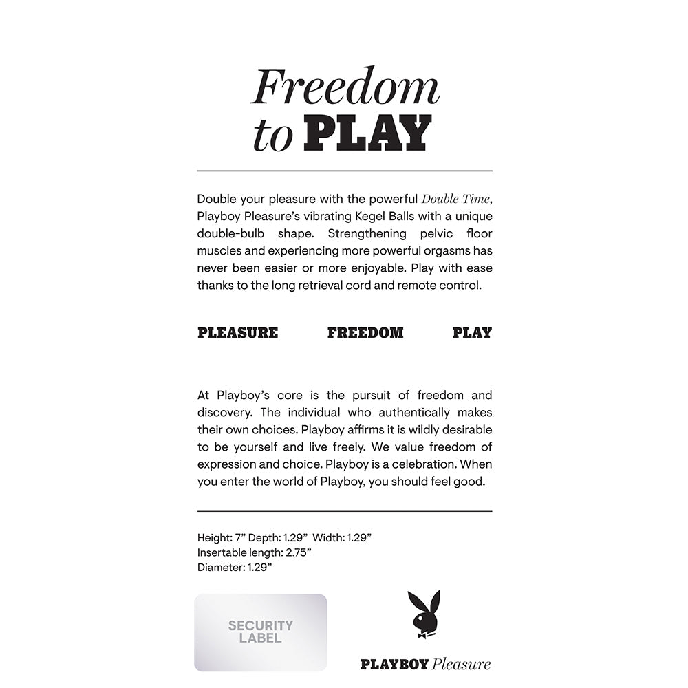 PLAYBOY - DOUBLE TIME RECHARGEABLE REMOTE CONTROLLED VIBRATING SILICONE DUAL KEGEL BALLS ACAI