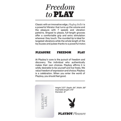 PLAYBOY BULLET RECHARGEABLE SILICONE VIBRATOR WILD ASTER