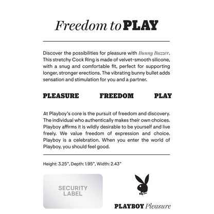 PLAYBOY BUNNY BUZZER RECHARGEABLE VIBRATING SILICONE COCKRING WITH STIMULATOR DEEP TEAL