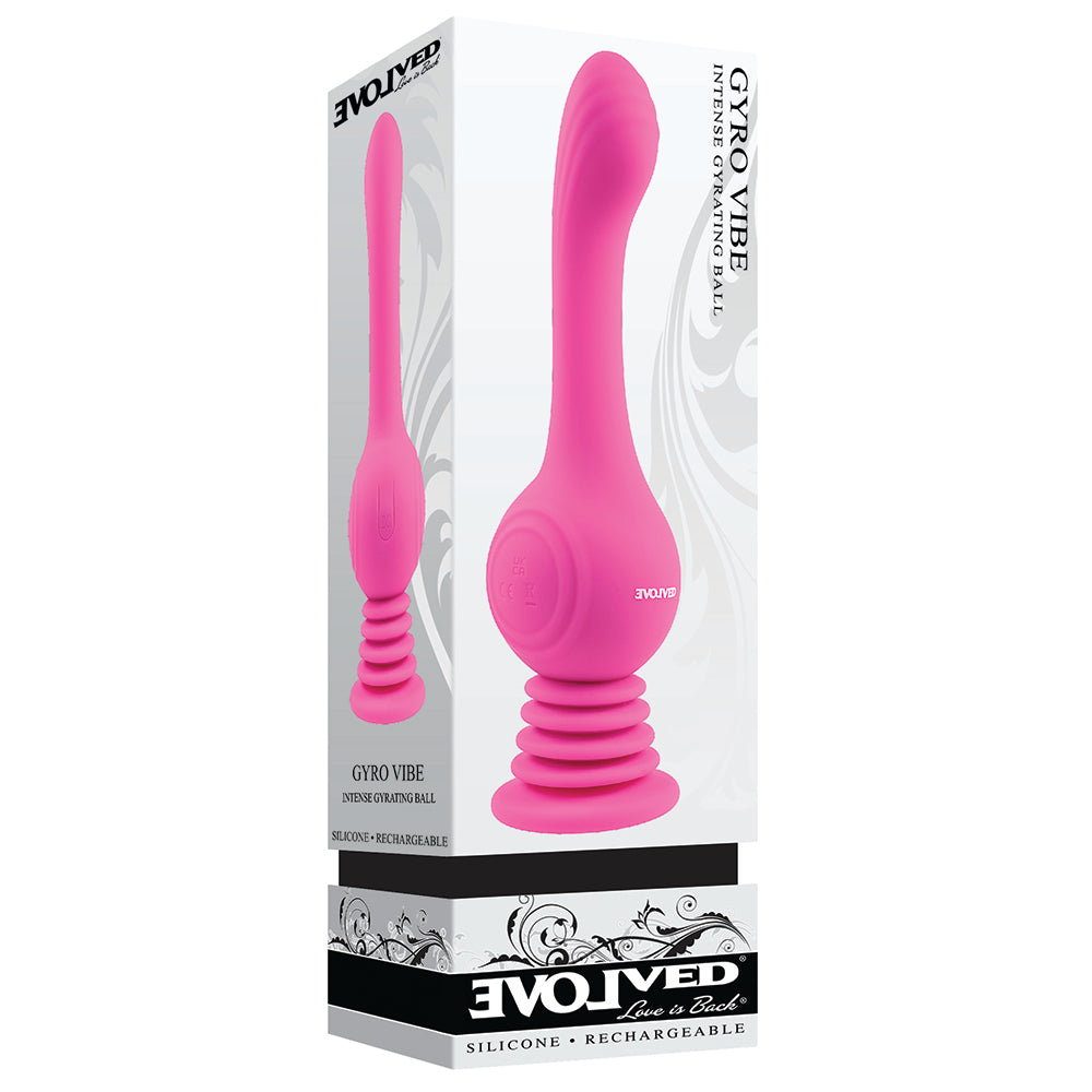 EVOLVED GYRO VIBE RECHARGEABLE GYRATING SILICONE VIBRATOR PINK