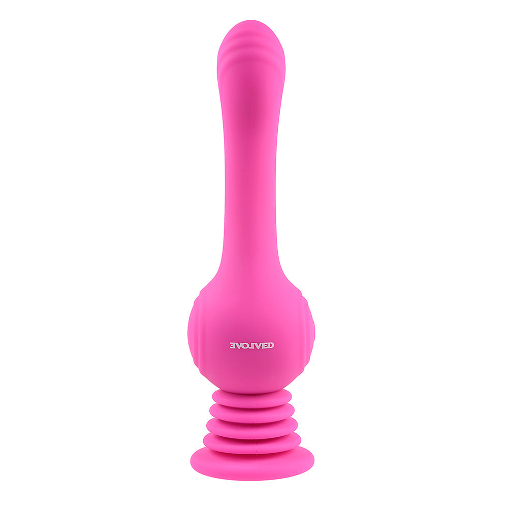 EVOLVED GYRO VIBE RECHARGEABLE GYRATING SILICONE VIBRATOR PINK