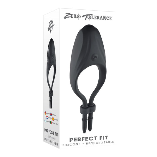 ZERO TOLERANCE PERFECT FIT RECHARGEABLE VIBRATING SILICONE LASSO COCKRING BLACK