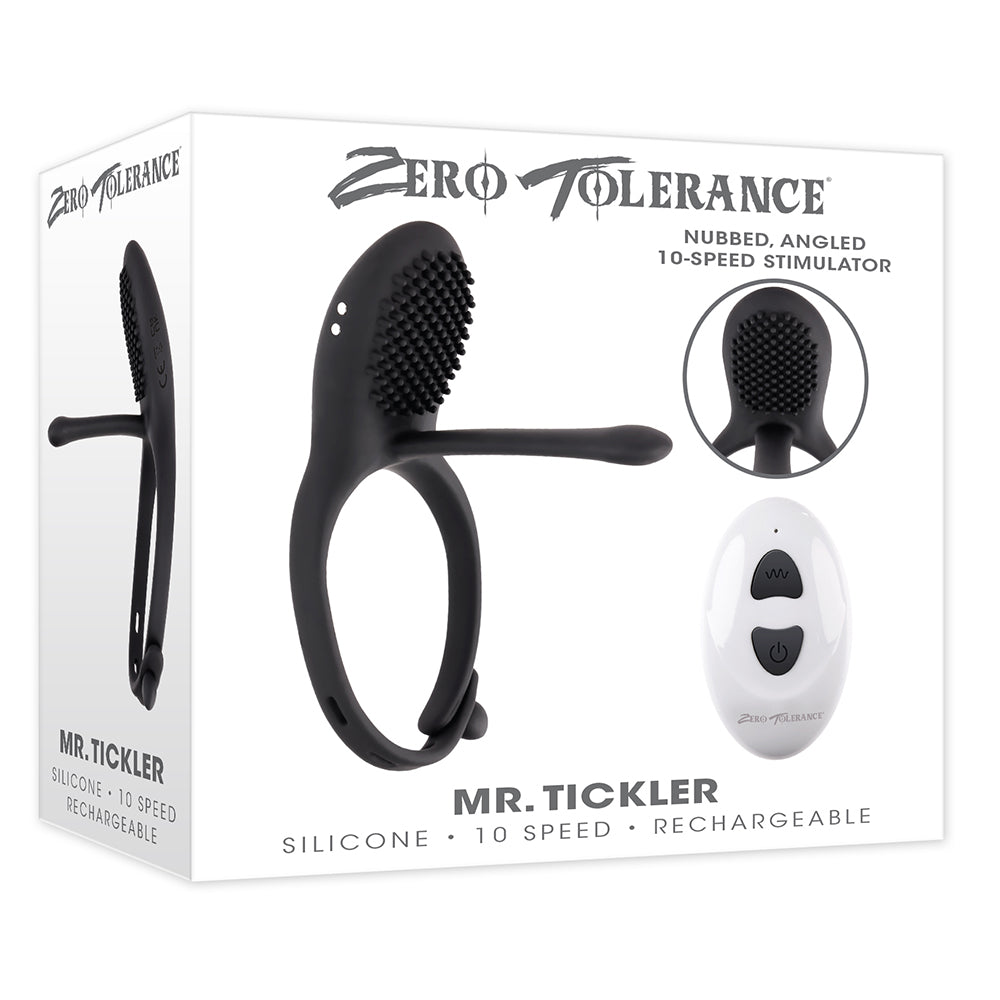 EVOLVED - ZERO TOLERANCE MR. TICKLER RECHARGEABLE REMOTE CONTROLLED C-RING BLACK