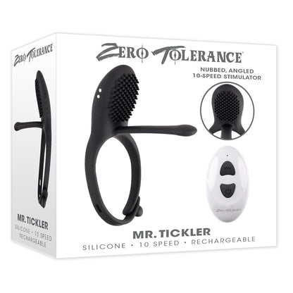 EVOLVED - ZERO TOLERANCE MR. TICKLER RECHARGEABLE REMOTE CONTROLLED C-RING BLACK