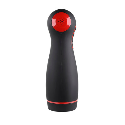 ZERO TOLERANCE TIGHT SQUEEZE RECHARGEABLE VIBRATING SQUEEZING TALKING STROKER TPE BLACK/RED