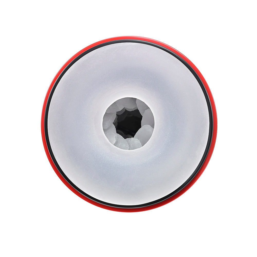 ZERO TOLERANCE TIGHT SQUEEZE RECHARGEABLE VIBRATING SQUEEZING TALKING STROKER TPE BLACK/RED