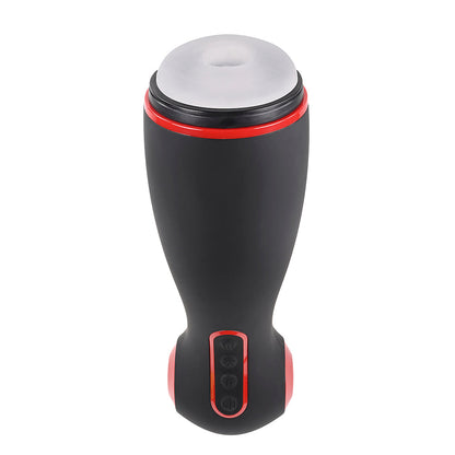 ZERO TOLERANCE TIGHT SQUEEZE RECHARGEABLE VIBRATING SQUEEZING TALKING STROKER TPE BLACK/RED