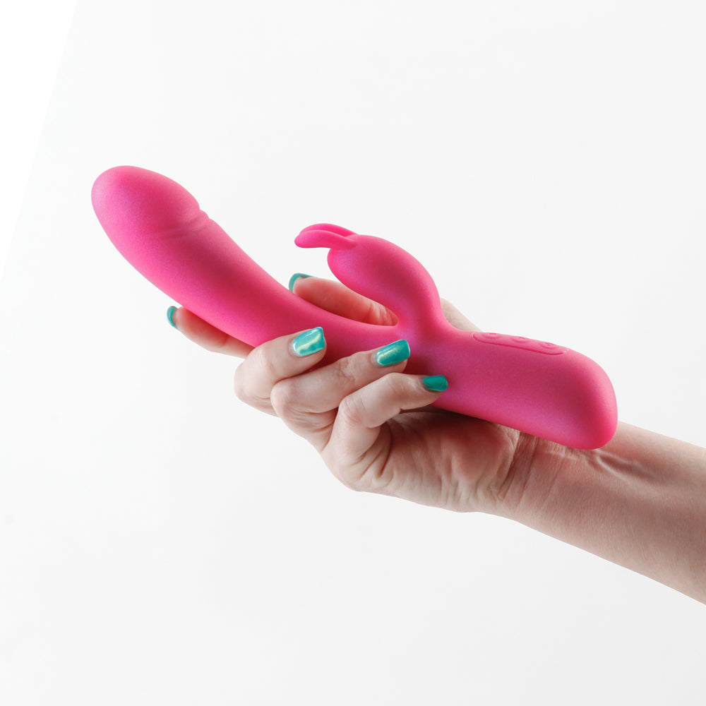 NS NOVELTIES - ROYALS DIVINE WARMING RABBIT VIBRATOR METALLIC PINK