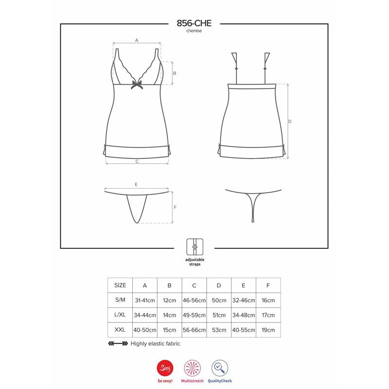 OBSESSIVE - 856-CHE-1 CHEMISE AND THONG