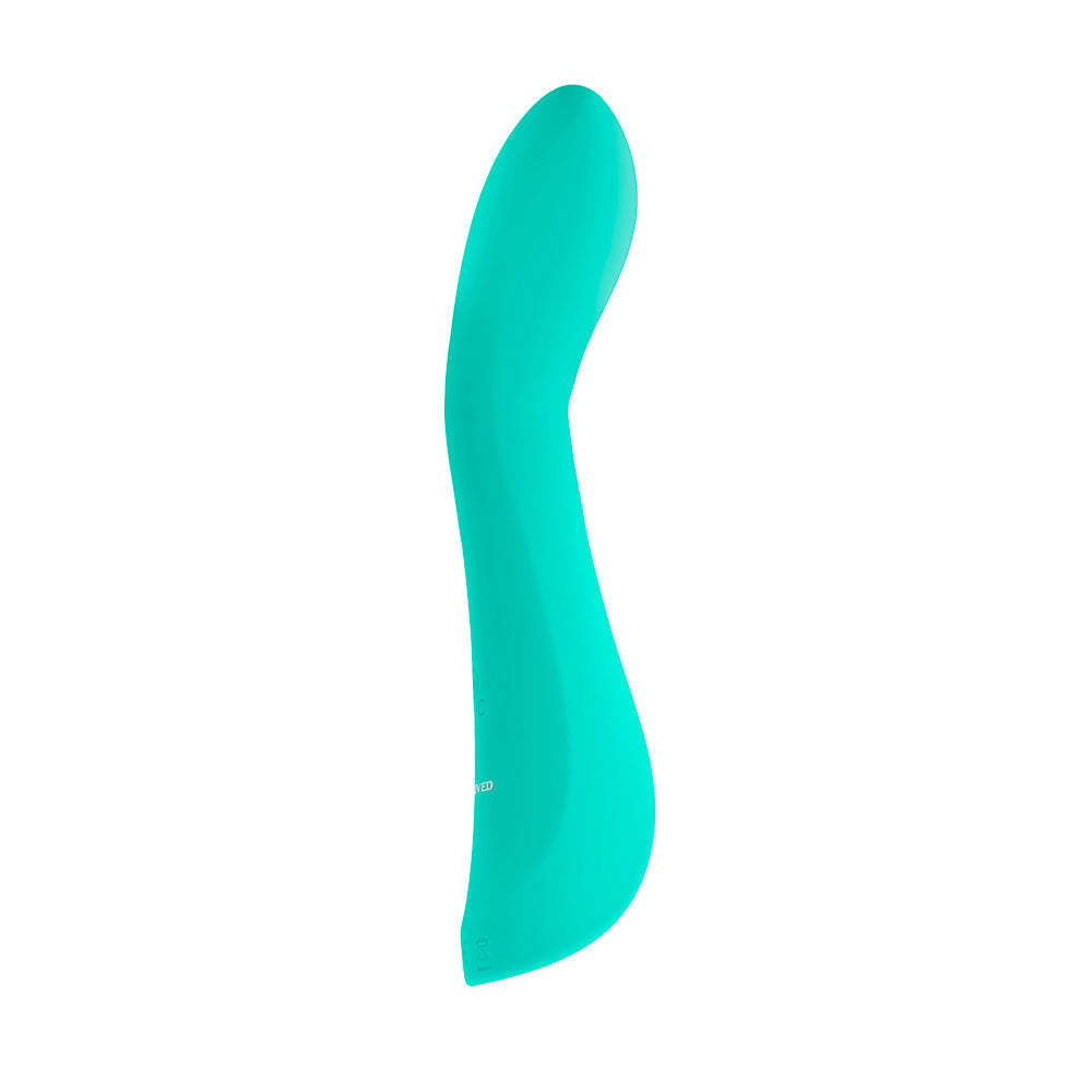 EVOLVED COME WITH ME RECHARGEABLE ''COME HITHER'' SILICONE VIBRATOR GREEN