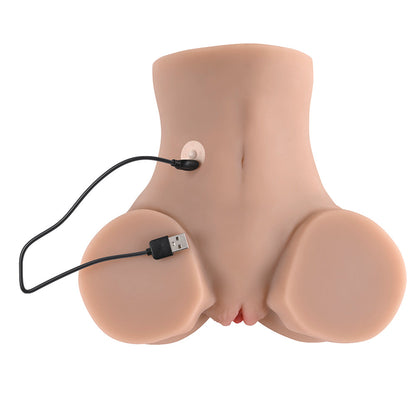 ZERO TOLERANCE REAR BEAUTY RECHARGEABLE REMOTE CONTROLLED VIBRATING SUCKING DUAL ENTRY MASTURBATOR TPE LIGHT