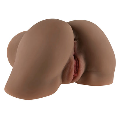 ZERO TOLERANCE REAR BEAUTY RECHARGEABLE REMOTE CONTROLLED VIBRATING SUCKING DUAL ENTRY MASTURBATOR TPE DARK