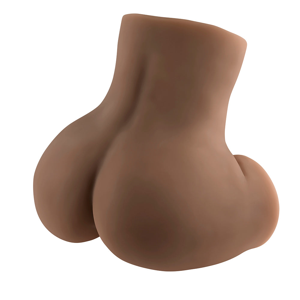 ZERO TOLERANCE REAR BEAUTY RECHARGEABLE REMOTE CONTROLLED VIBRATING SUCKING DUAL ENTRY MASTURBATOR TPE DARK