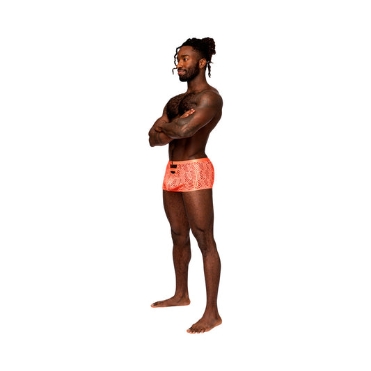 MALE POWER - RUDE AWAKENING CHEEKY CUTOUT SHORT NEON ORANGE S