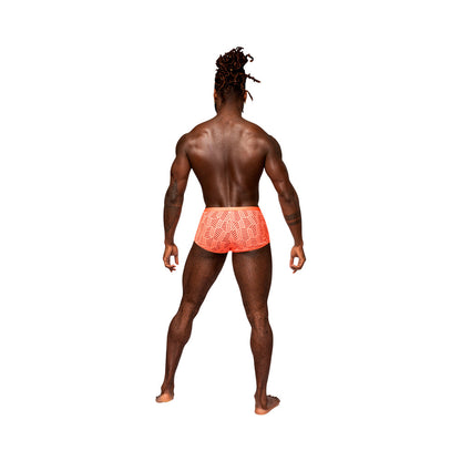 MALE POWER - RUDE AWAKENING CHEEKY CUTOUT SHORT NEON ORANGE S