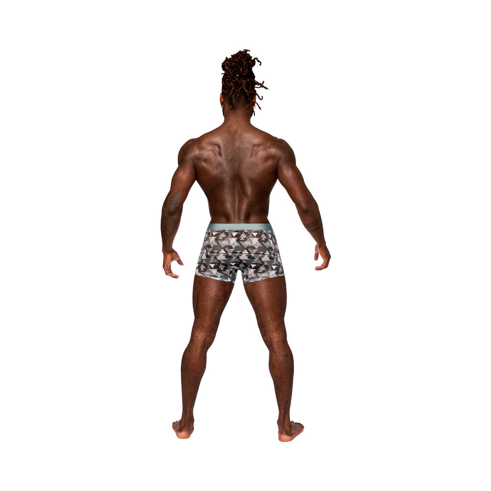 MALE POWER - SHEER PRINTS SEAMLESS SHEER SHORT OPTICAL L