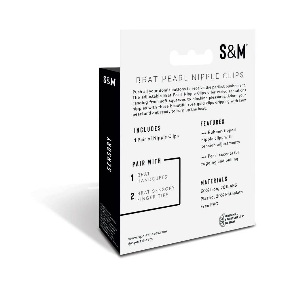 SPORTSHEETS SEX & MISCHIEF BRAT PEARL NIPPLE JEWELRY