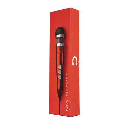 DOXY DIE CAST 3 COMPACT WAND VIBRATOR CANDY RED