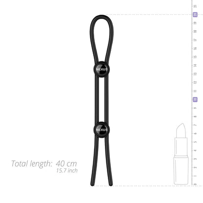 NEXUS - FORGE ADJUSTABLE SILICONE COCK AND BALL LASSO RING BLACK