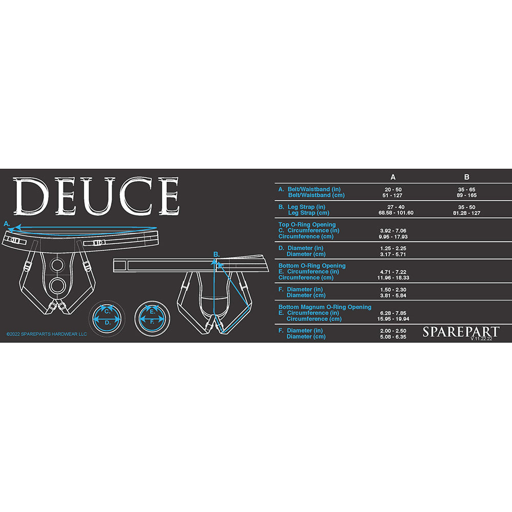 SPAREPARTS - DEUCE DOUBLE STRAP HARNESS BLACK SIZE A MAGNUM
