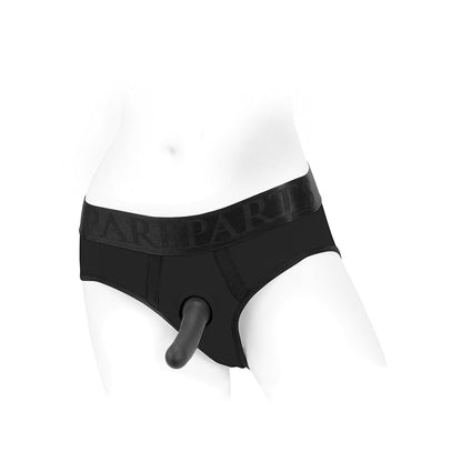 SPAREPARTS TOMBOI NYLON BRIEFS HARNESS BLACK SIZE M