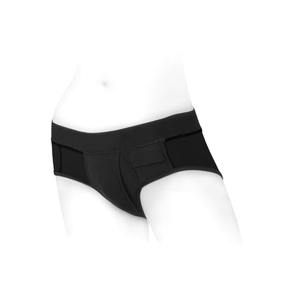 REPUESTOS - ARNÉS DE CALZONCILLOS DE NYLON TOMBOI NEGRO TALLA XS