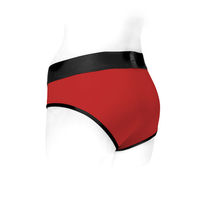 SPAREPARTS TOMBOI NYLON BRIEFS HARNESS RED/BLACK SIZE XS
