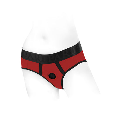 SPAREPARTS TOMBOI NYLON BRIEFS HARNESS RED/BLACK SIZE S