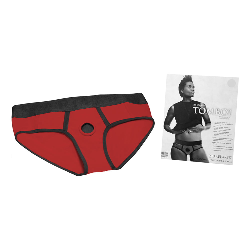 REPUESTOS - ARNÉS DE CALZONCILLOS DE NYLON TOMBOI NEGRO TALLA XS
