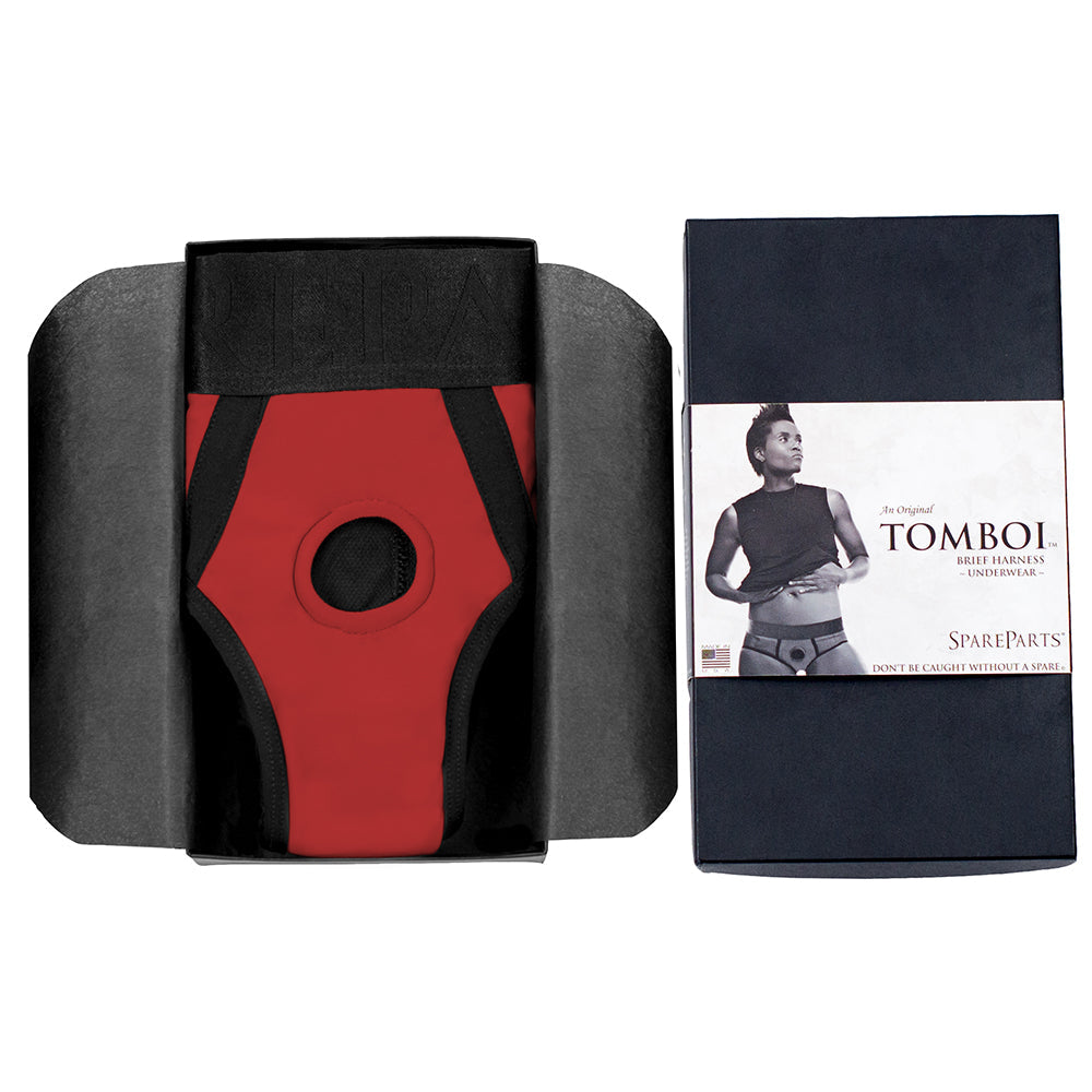 REPUESTOS - ARNÉS DE CALZONCILLOS DE NYLON TOMBOI NEGRO TALLA XS
