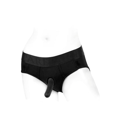 SPAREPARTS TOMBOI RAYON BRIEFS HARNESS BLACK SIZE S