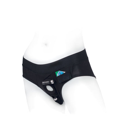 SPAREPARTS TOMBOI RAYON BRIEFS HARNESS BLACK SIZE M