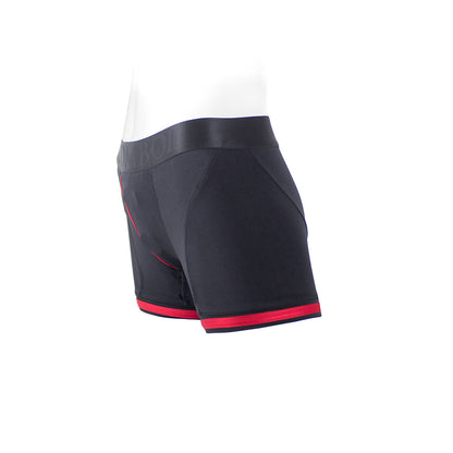 SPAREPARTS - TOMBOII NYLON BOXER BRIEFS HARNESS PURPLE/BLACK SIZE M