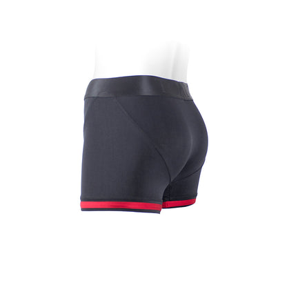 SPAREPARTS - TOMBOII NYLON BOXER BRIEFS HARNESS PURPLE/BLACK SIZE M