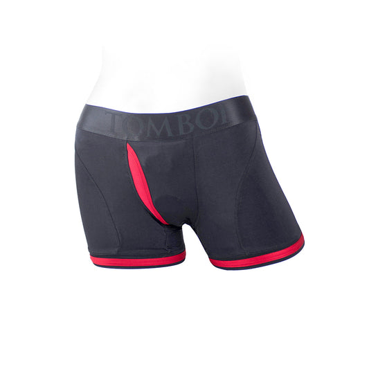 SPAREPARTS - TOMBOII NYLON BOXER BRIEFS HARNESS PURPLE/BLACK SIZE S