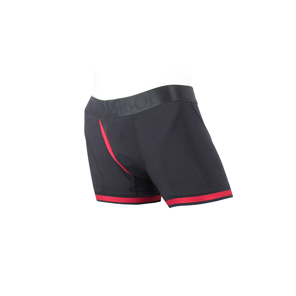 SPAREPARTS - TOMBOII NYLON BOXER BRIEFS HARNESS BLACK/RED SIZE XL
