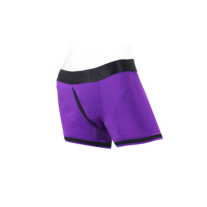 SPAREPARTS TOMBOII NYLON BOXER BRIEFS HARNESS PURPLE/BLACK SIZE XS