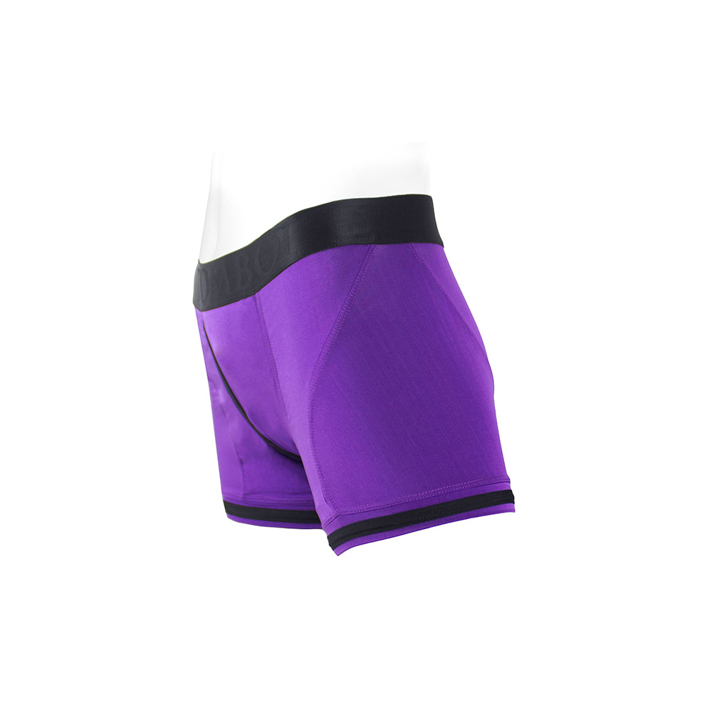 SPAREPARTS TOMBOII NYLON BOXER BRIEFS HARNESS PURPLE/BLACK SIZE XL