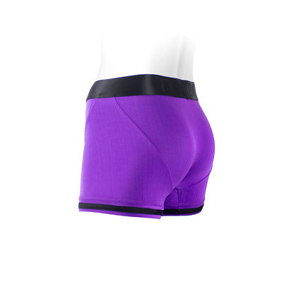 SPAREPARTS - SLIP TIPO BÓXER DE NYLON TOMBOII ARNÉS NEGRO/ROJO TALLA 4XL